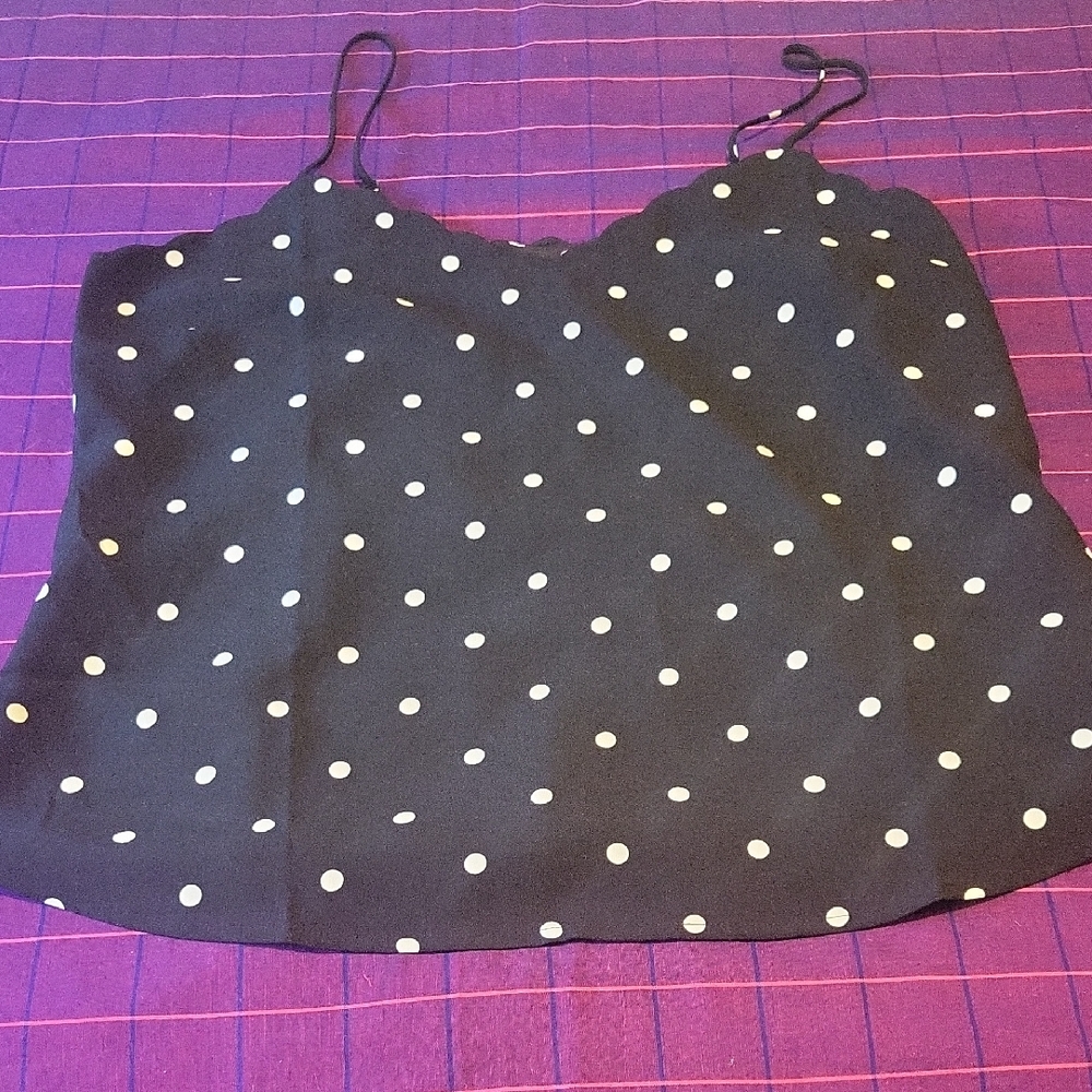 J. Crew Black and White Polka Dot Camisole